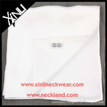 Men Suit 100% Silk Woven Jacquard Pocket White Handkerchief